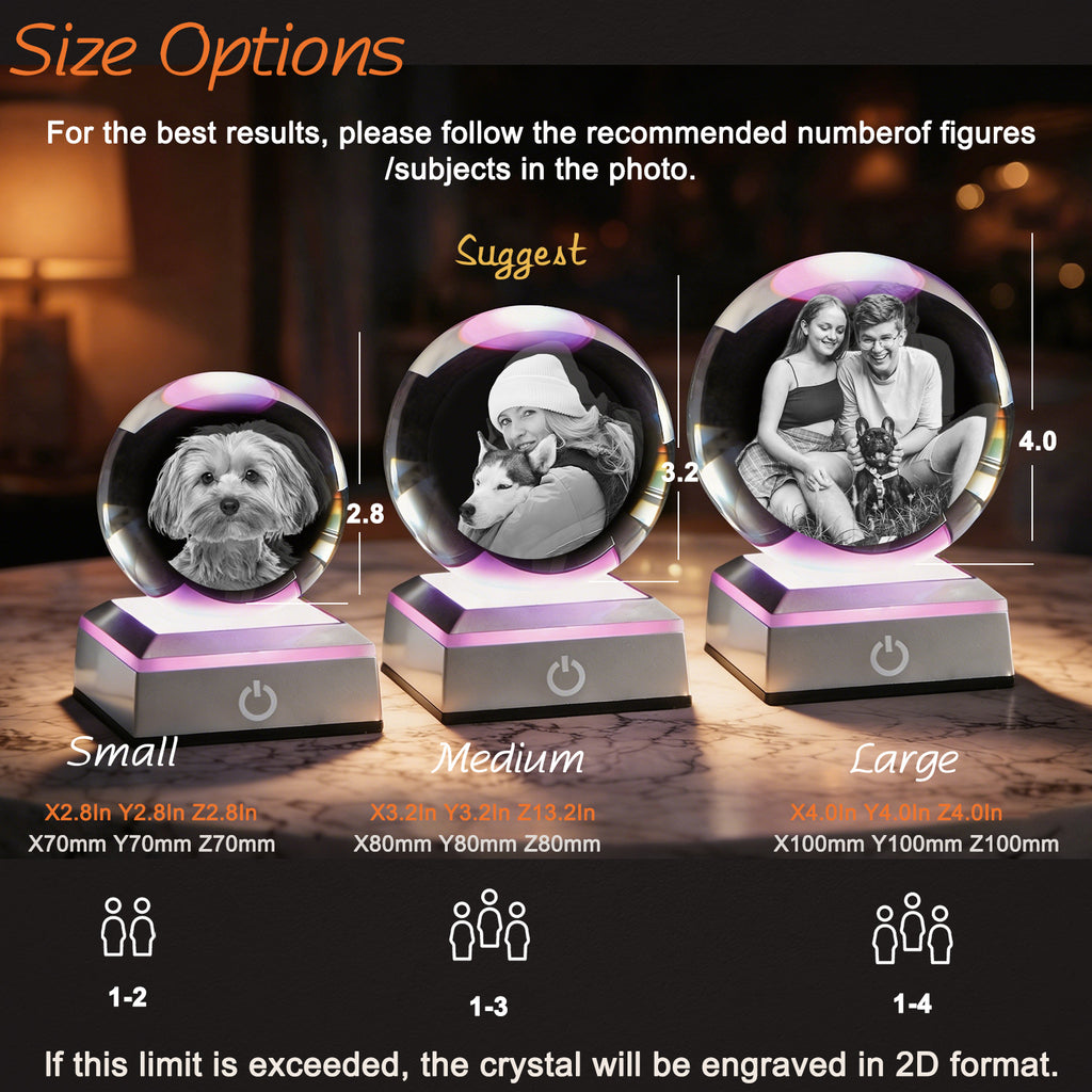 Personalized Pet Memorial Gift for Dogs & Cats - Custom 3D Crystal Photo Keepsake