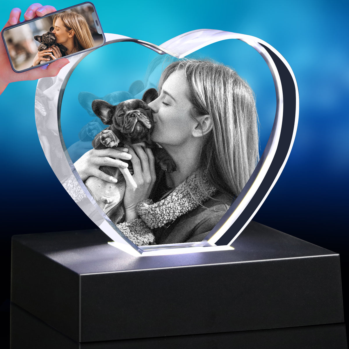 Personalized Pet Memorial Gift for Dogs & Cats - Custom 3D Crystal Photo Keepsake