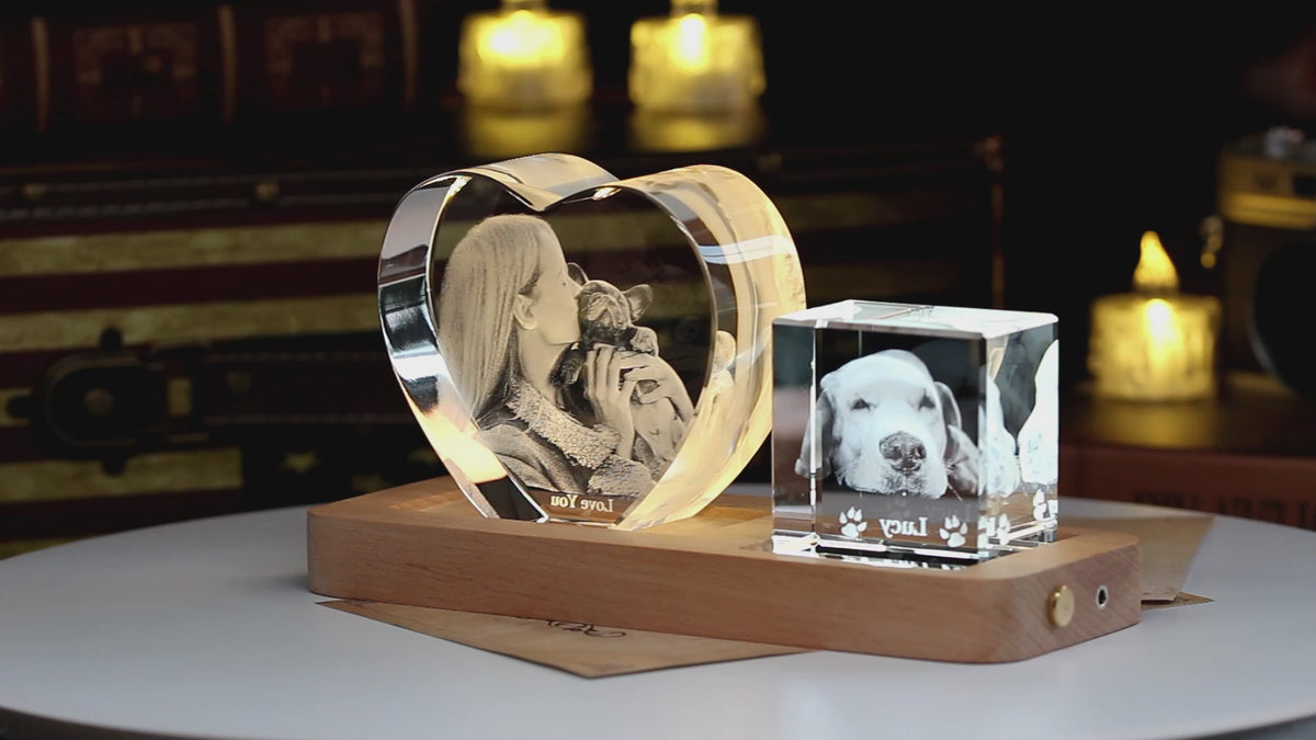 Personalized Pet Memorial Gift for Dogs & Cats - Custom 3D Crystal Photo Keepsake
